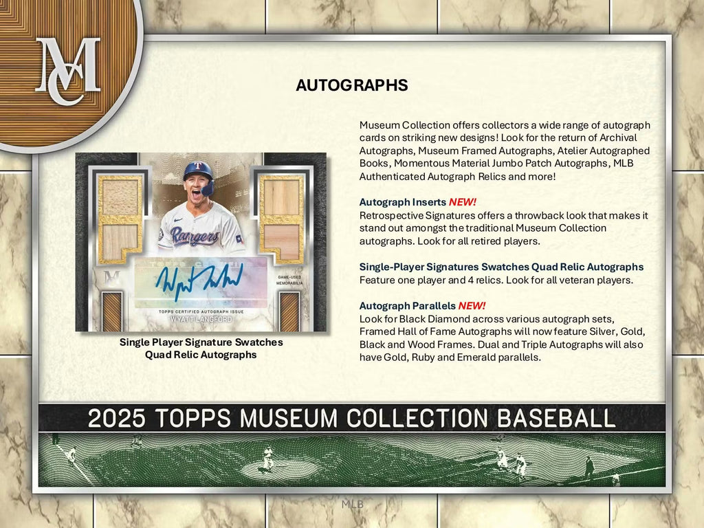 2025 Topps Museum Collection Baseball Hobby Trading Cards LV