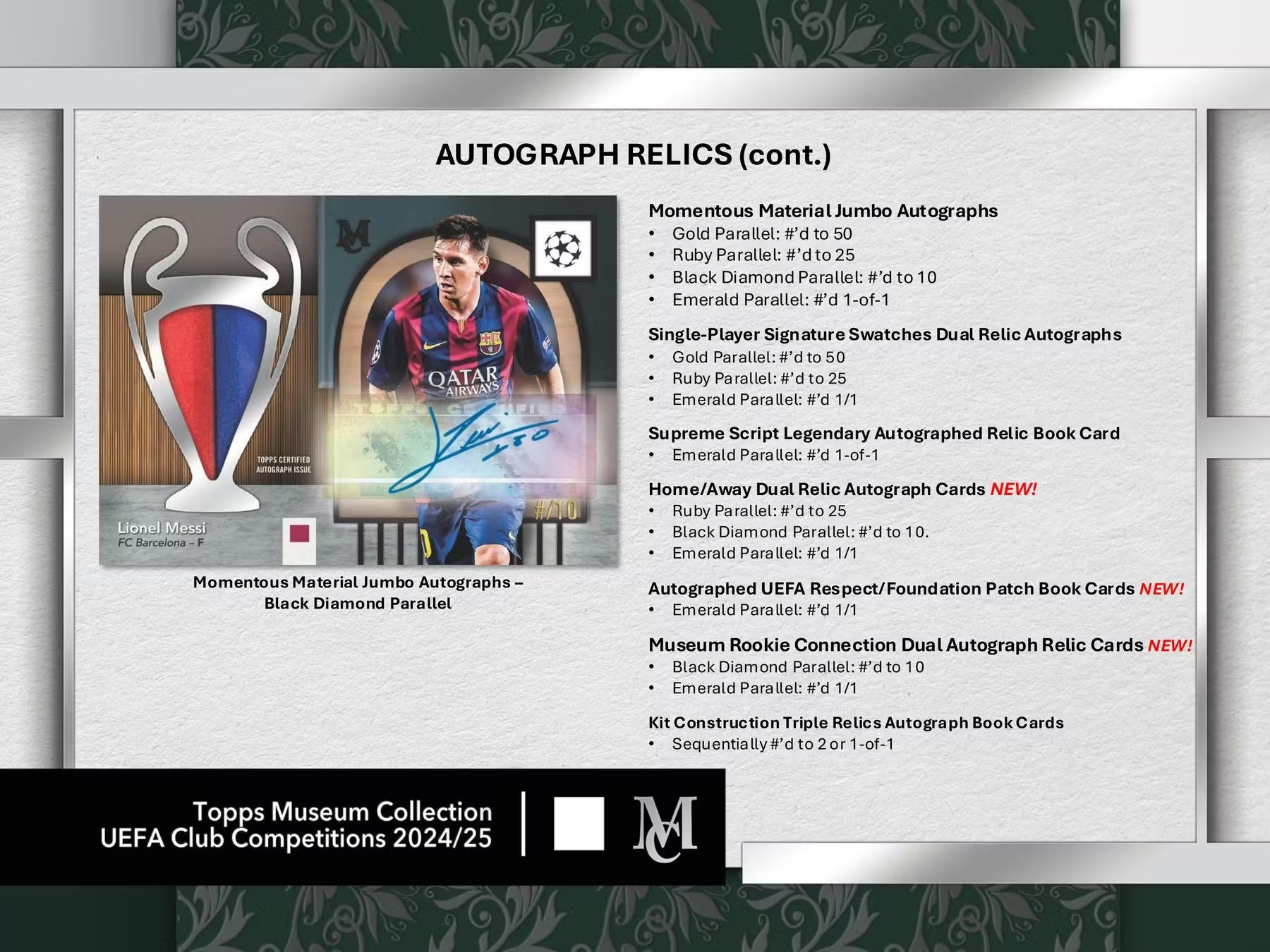 2025 Topps UEFA Club Competitions Museum Collection Soccer Hobby Trading Cards LV