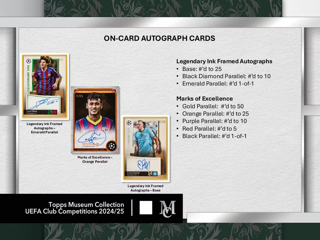 2025 Topps UEFA Club Competitions Museum Collection Soccer Hobby Trading Cards LV