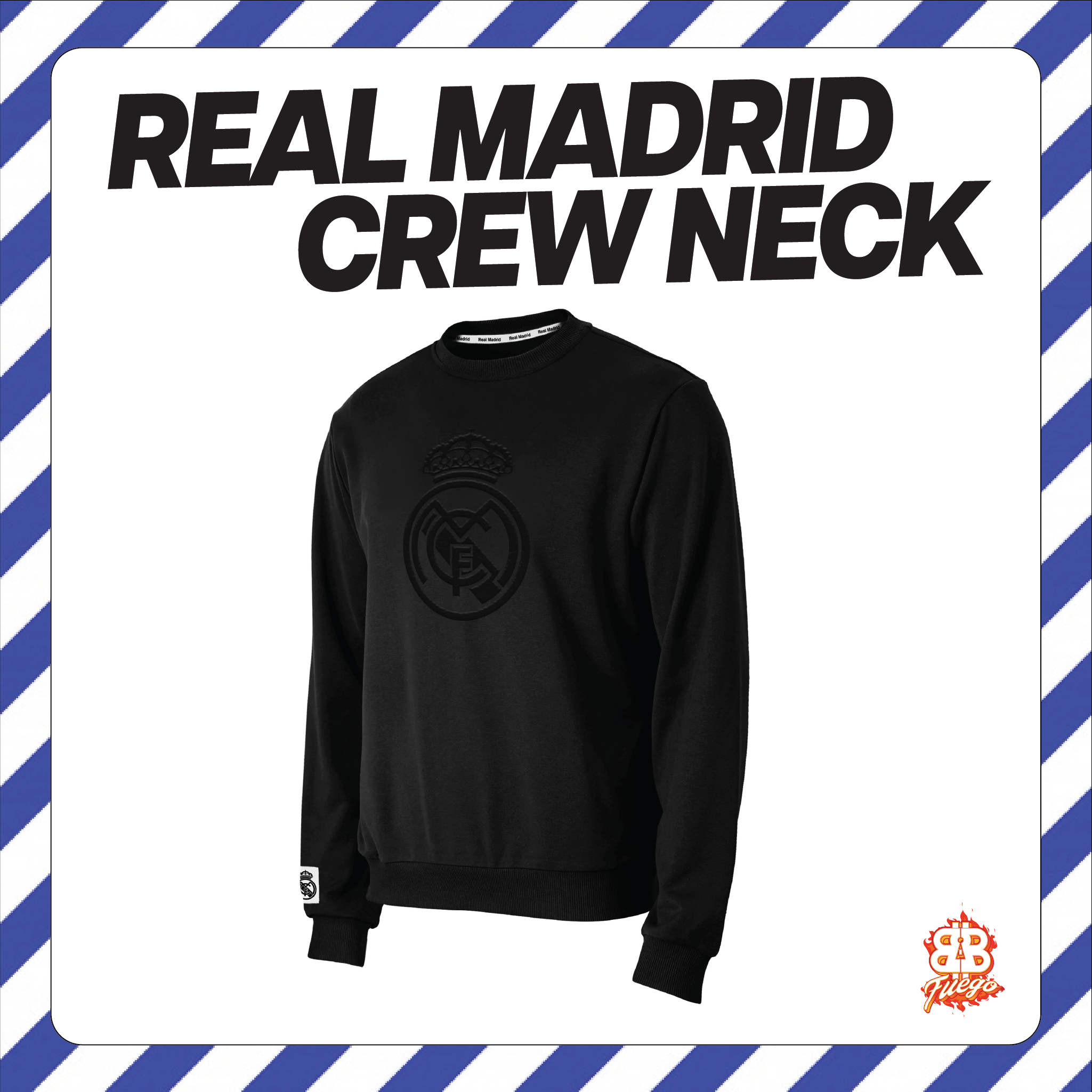 Real Madrid CF Crewneck Pullover Officially Licensed Los Blancos Sweatshirt | ¡Hala Madrid! LV