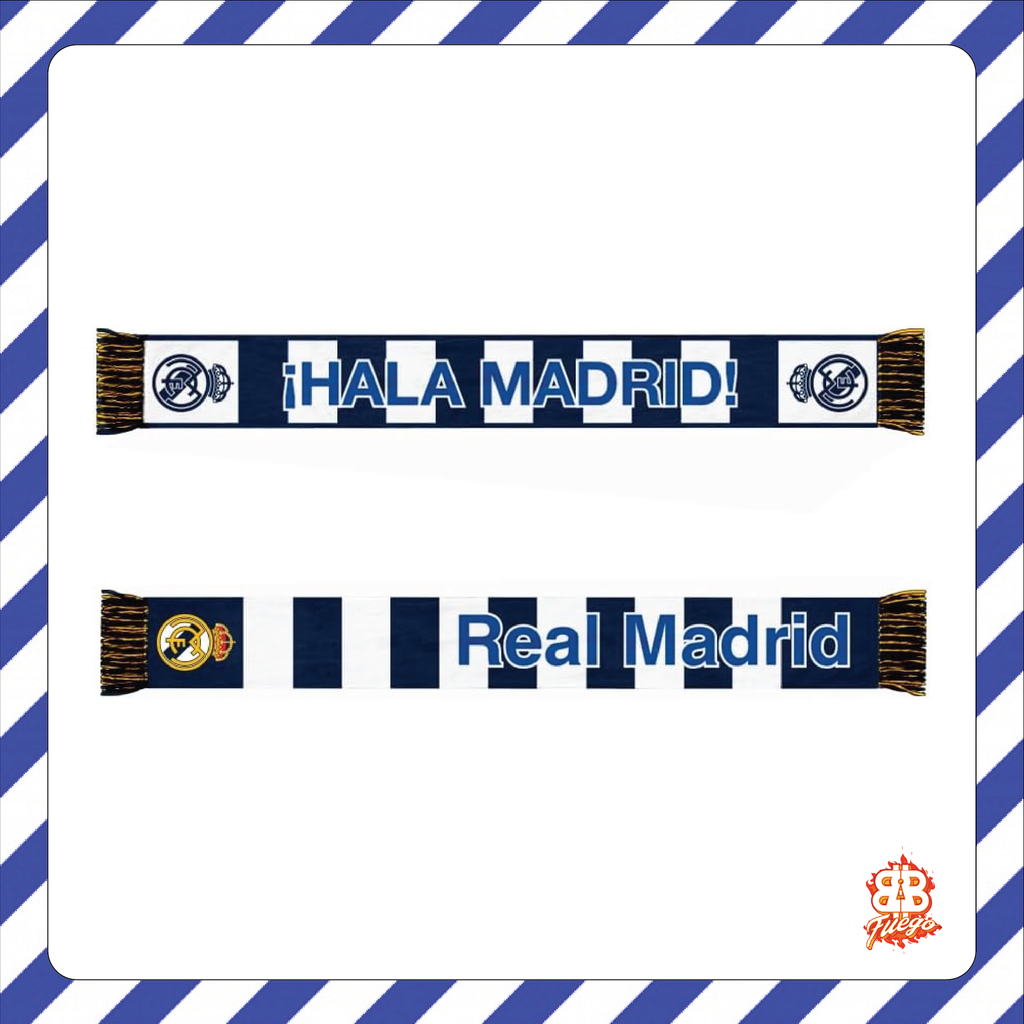 REAL MADRID Ultimate Fan Pack | 5-PC Los Blancos Bundle — Jacket, Jersey, Tee, Scarf + Ball | Hala Madrid! LV