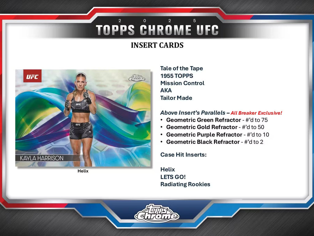 2025 Topps Chrome UFC Breakers Delight Trading Cards LV