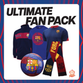 FC Barcelona ULTIMATE Fan Pack Jacket + Jersey + Tee + Scarf + Ball | Barça Official Gear Bundle LV